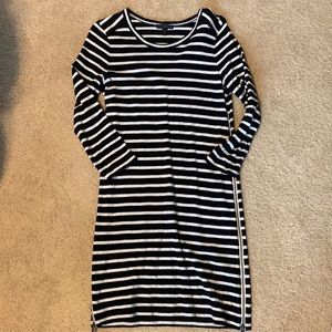 J. Crew Black and White stripe dress xs